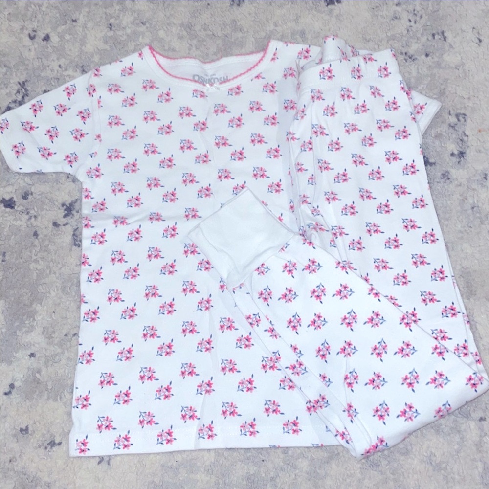 Girls Oshkosh floral neon pajamas size 6 in EUC